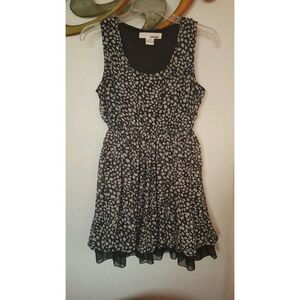 Sans Souci Black and white Polka Dot ruffle Top or mini dress Size S